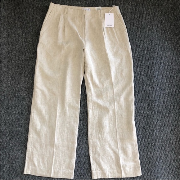& other stories 100% linen pants size 10 with front pockets and one back pocket - Picture 4 of 11